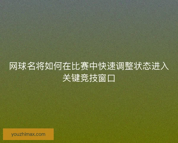 网球名将如何在比赛中快速调整状态进入关键竞技窗口